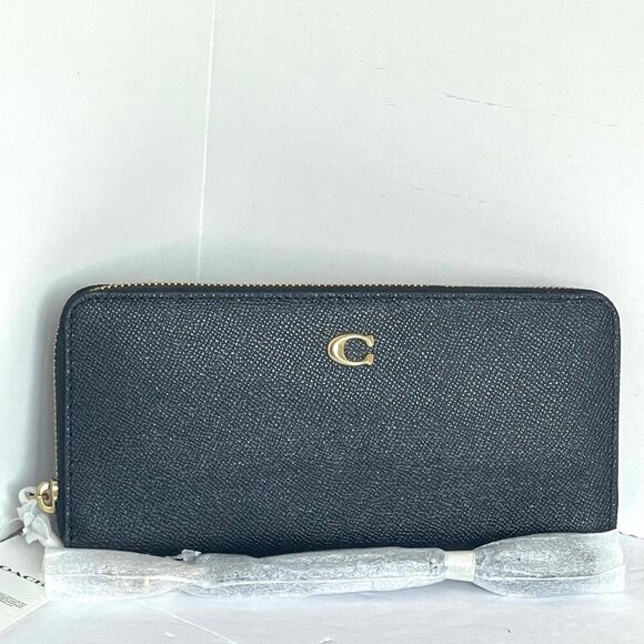 Coach Handbags - Coach Continental Phone Wallet C7184 Wristlet Large Black Leather Zip ORGPKG